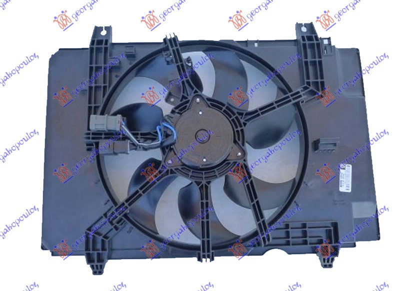 VENTILATOR KOMPLET (1.6 BENZIN) (2 KONEKTORA) (380mm) (2+2 PIN)