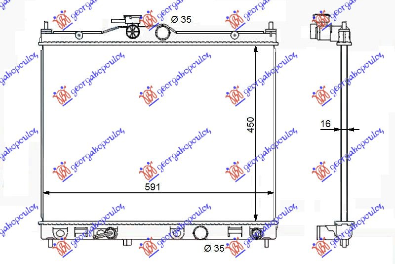 HLADNJAK MOTORA 1.6- 16V (45x59x 16)