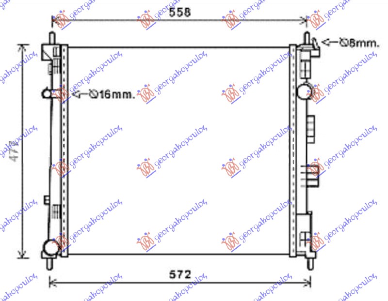 HLADNJAK MOTORA 1.5 DCi DIZEL 13- (490x460x27) (MAHLE BEHR PREMIUM LINE)