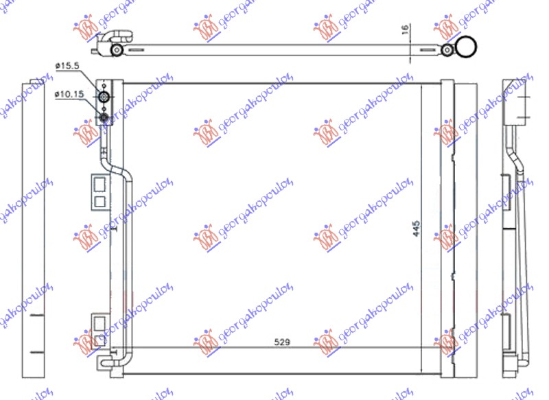 HLADNJAK KLIME 1.5 DCi DIZEL (490x450x16)