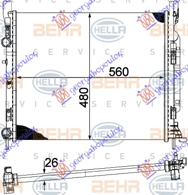 HLADNJAK MOTORA 1.6i 16V - 1.5DCi (+AC) (56x48x26) (MAHLE BEHR)