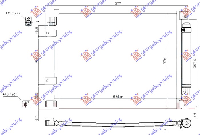 HLADNJAK KLIME 1.5i 16V (690 x378x 16) (HR 15DE)