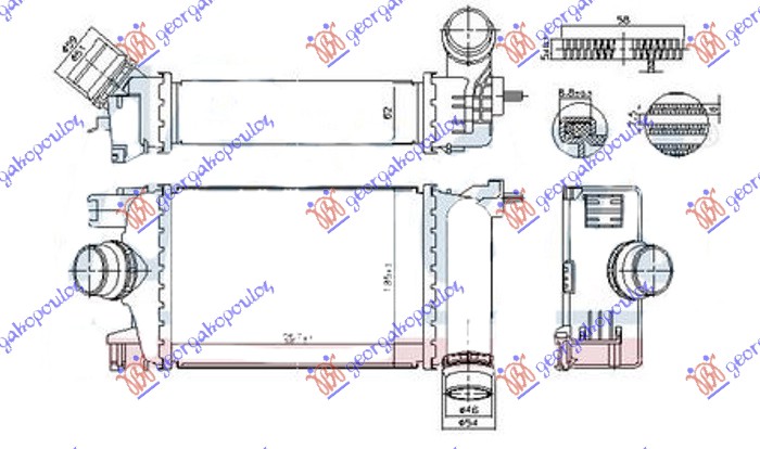 HLADNJAK INTERKULERA 1.5 DCI DIZEL (257x185x62) (NISSENS)