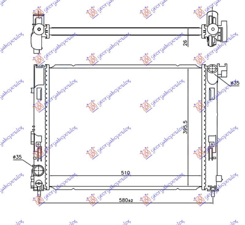 HLADNJAK 1.0 i- 1.3DIG-TUR BENZINZ 5 10 x395x26