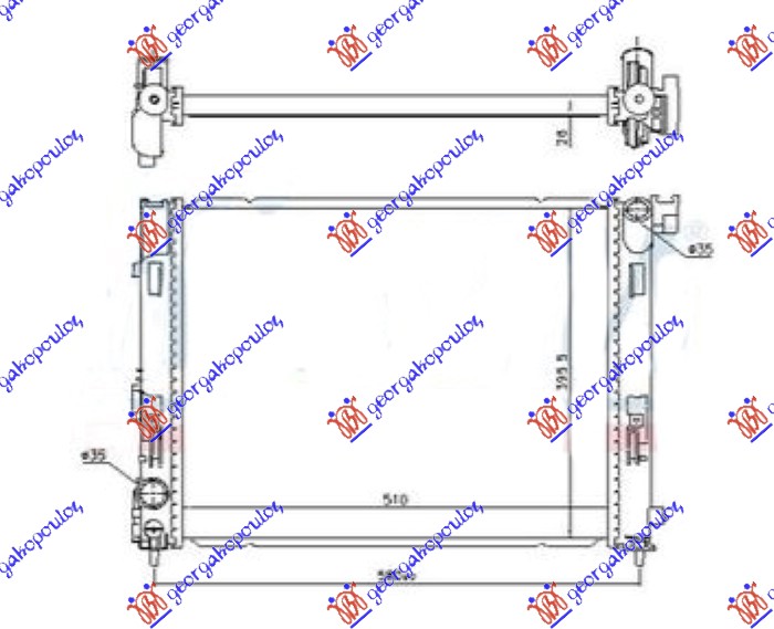 HLADNJAK MOTORA 1.0 - 1.4 BENZIN (5 10 x395) KOYO