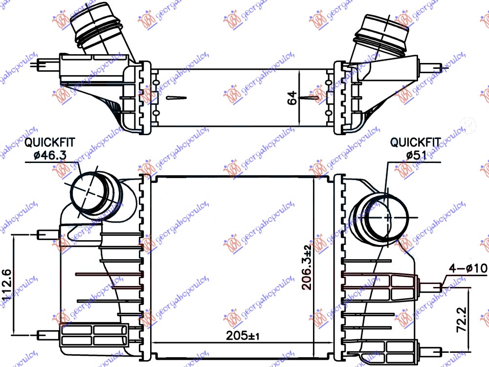 HLADNJAK INTERKULER 1.5 dCi DIZ (20 5x20 5x64)