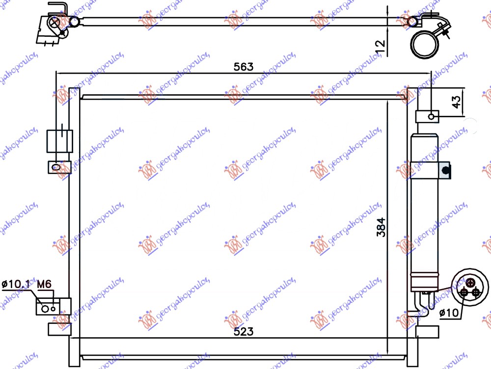 HLADNJAK KLIME 1.2 DIG BENZIN - 1.5 dCi DIZEL (490x385x12)