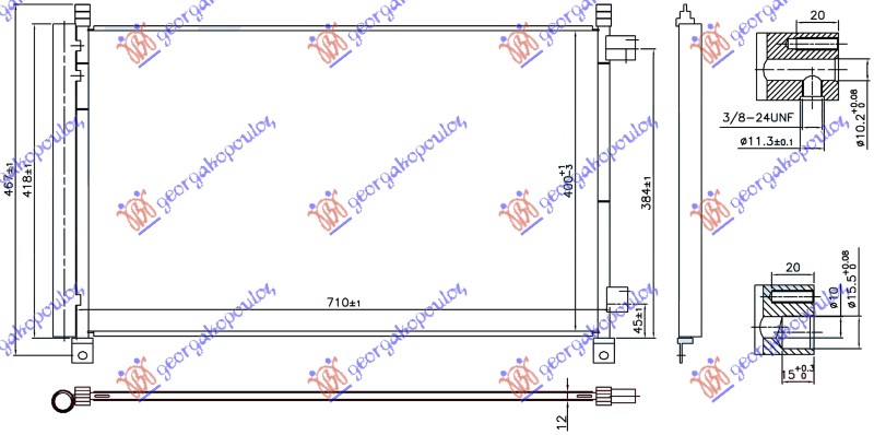 HLADNJAK KLIME 2.0/2.5 16v BENZIN (710x400x12)