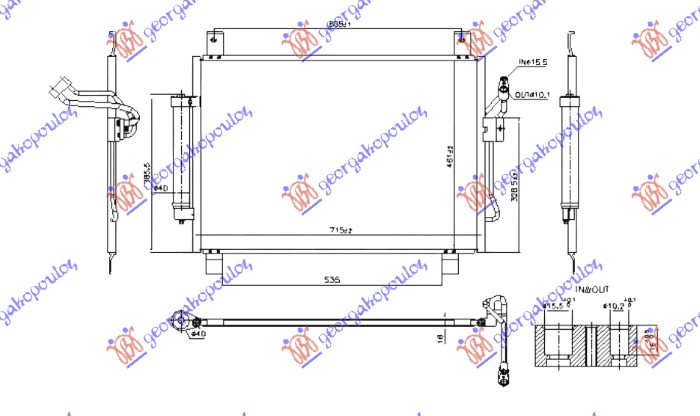 HLADNJAK KLIME 2.5 HIBRID - 3.5 BENZIN (715x461) (NISSENS)