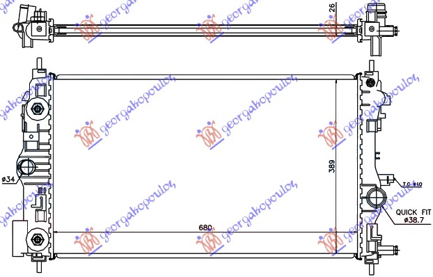 HLADNJAK MOTORA 1.4/1.6 TURBO BENZIN (AUTO) (68x39.5)