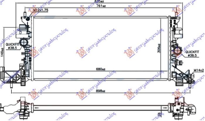 HLADNJAK MOTORA ZA SVE MODELE BENZIN/DIZEL TURBO (680x305x26)