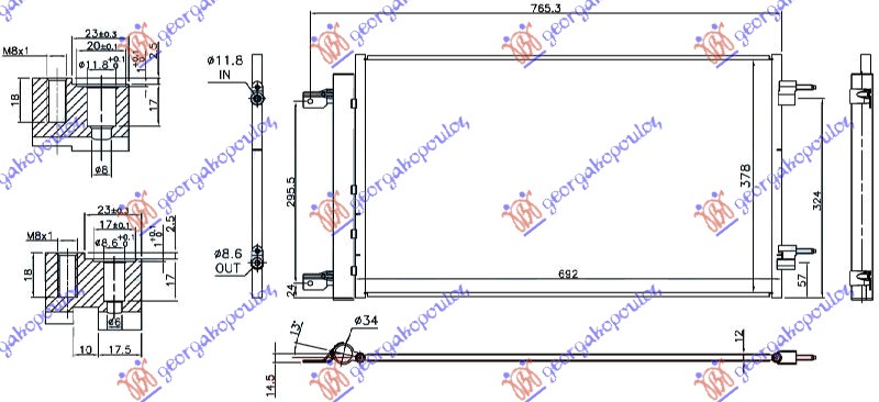 HLADNJAK KLIME 1.4i 16V B14XE (69.2x37.8x1.2)