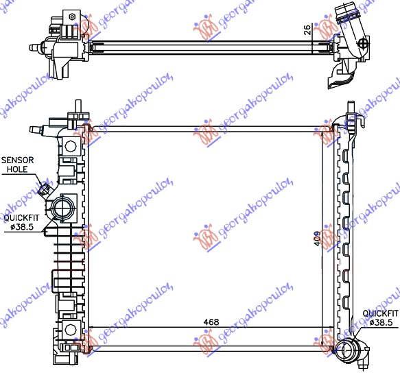 HLADNJAK MOTORA 1.3/1.7 CDTi (MAN) (47x42.8) (KOYO)