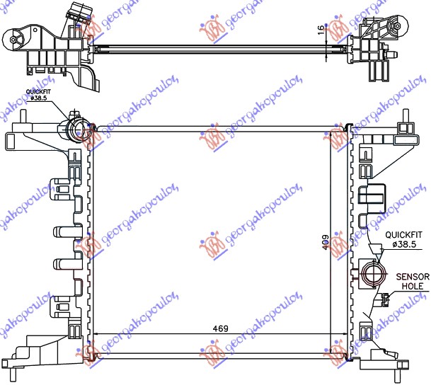 HLADNJAK MOTORA 1.4i/16V (A14XER) (47x42.8)