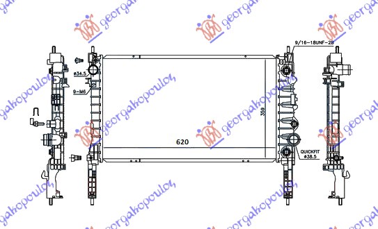 HLADNJAK MOTORA 1.4 16v TURBO BENZIN (AUTO) (620x360x26)