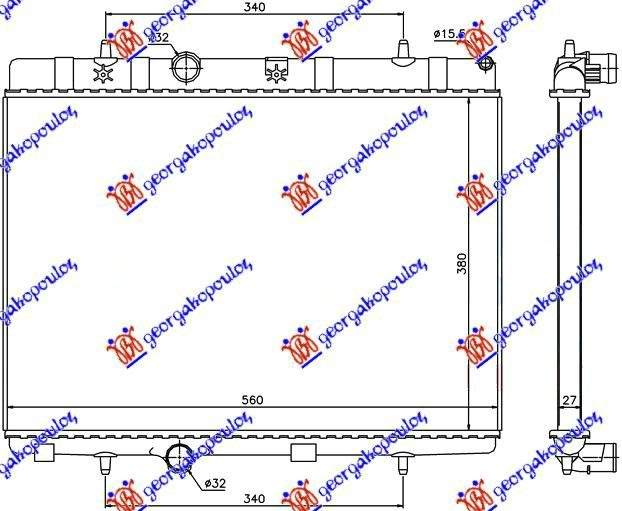 HLADNJAK MOTORA BENZIN / DIZEL (BRA) (38x56x2.7)