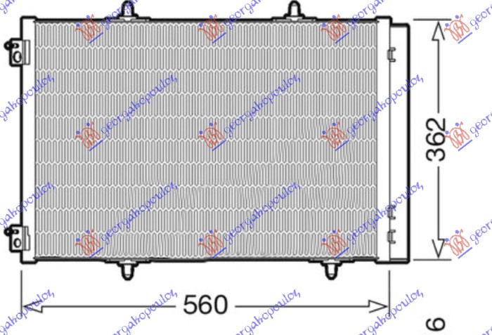 HLADNJAK KLIME 1.2 BENZIN - 1.5/1.6 DIZEL (540x362) (4 NOSACA)