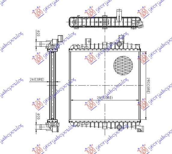 HLADNJAK MOTORA DODATNI 3.0 TSI (30x29x2.5)