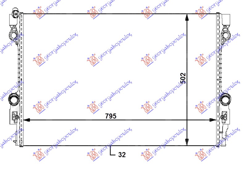 HLADNJAK MOTORA 3.0i-3.6i-4.8i BENZIN / 3.0 DIZEL (79.5x50.2x3.2)