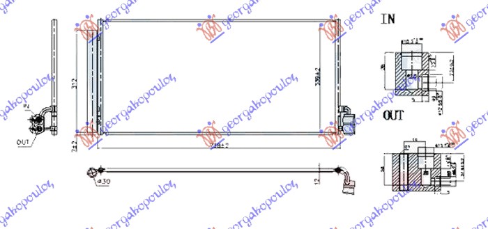 HLADNJAK KLIME 2.9 4S/4E/3.0/4.0 TURBO BENZIN/HIBRID - 4.0 DIZEL (738x339x12)