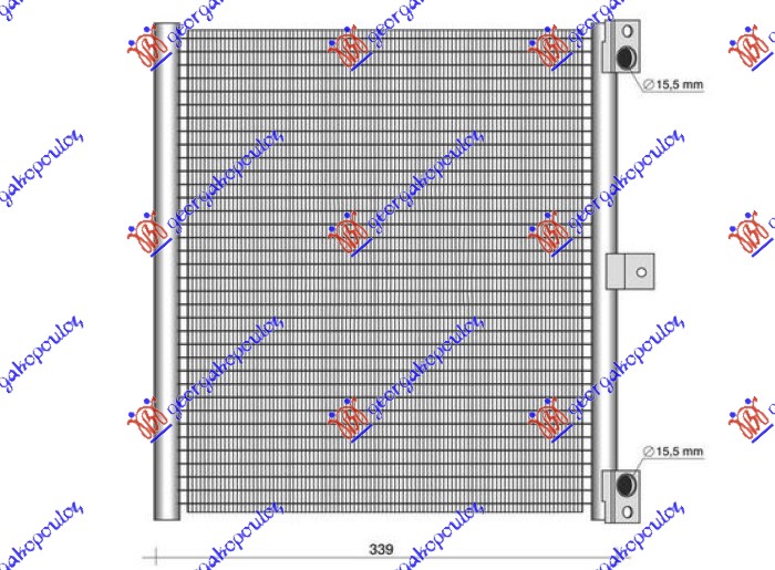 HLADNJAK KLIME 2.7/3.4/3.8 BENZIN (339x338x16)