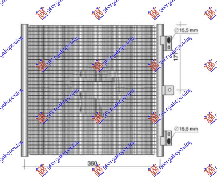 HLADNJAK KLIME 3.0/3.4/3.8 BENZIN (379x332x16)