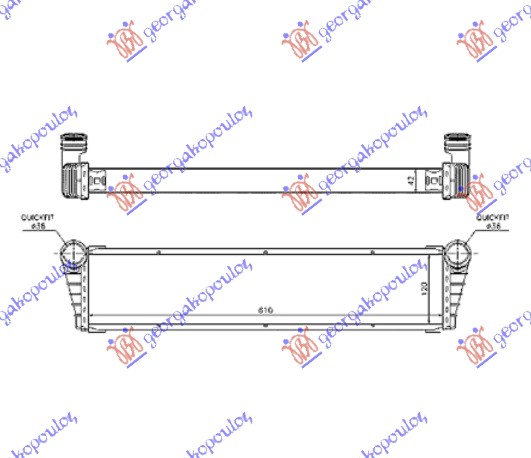 HLADNJAK MOTORA 2.9-S/3.2-S/3.4 BENZIN (61x12x4.2) CENTRALNI