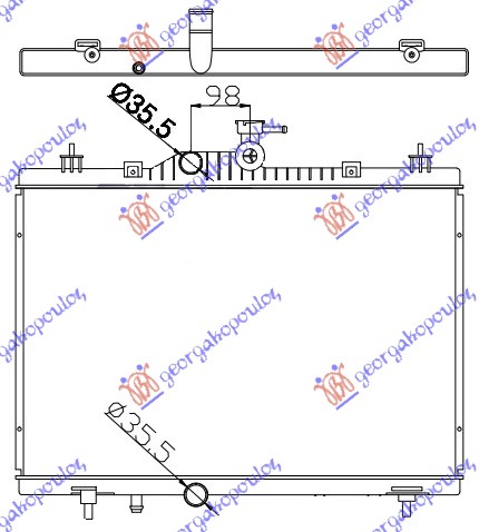 HLADNJAK MOTORA 2.0 Dci 2.5i 16V (+/-AC) (66x44)