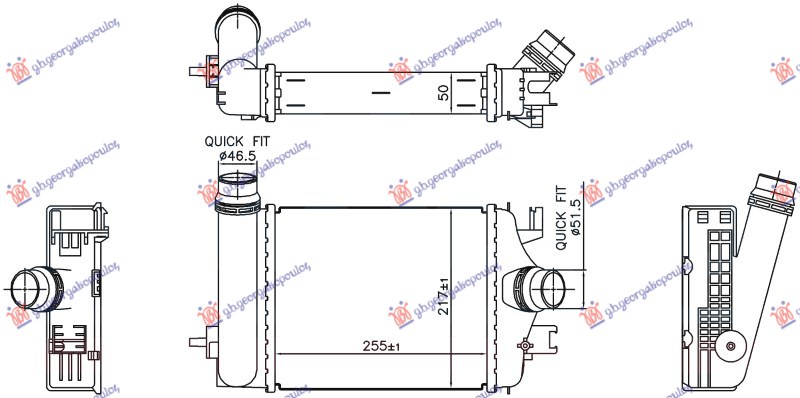 HLADNJAK INTERKULERA 1.0 TCE (255x217x50)