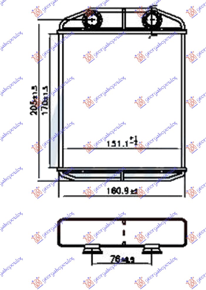 GREJAC KABINE 0.9/1.2 BENZIN - 1.5 DIZEL (170x151x26) (TIP DENSO)