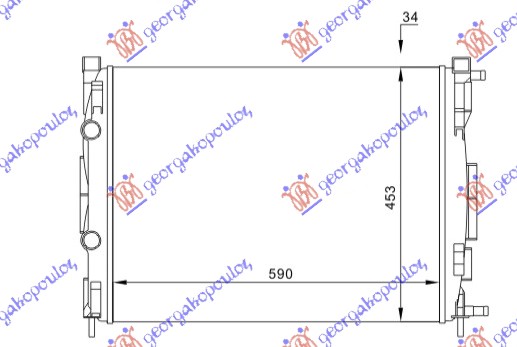 HLADNJAK MOTORA 1.6/2.0/1.5/1.9D (MAN/AUTO) (+/-AC) (585x451x34)