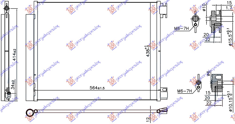 HLADNJAK KLIME ZA SVE MODELE BENZIN/DIZEL (564x438x12)