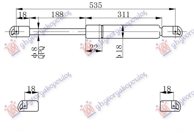 AMORTIZER GEPEK STAKLA (535L-360N)