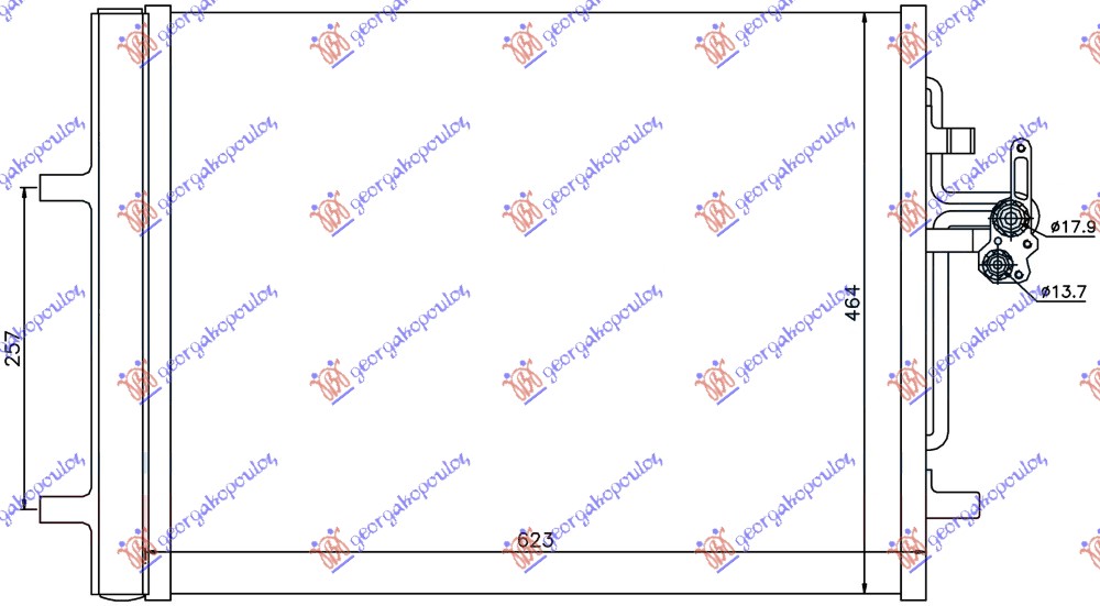 HLADNJAK KLIME 1.6-2.0 DIZEL (585x470 x 16)