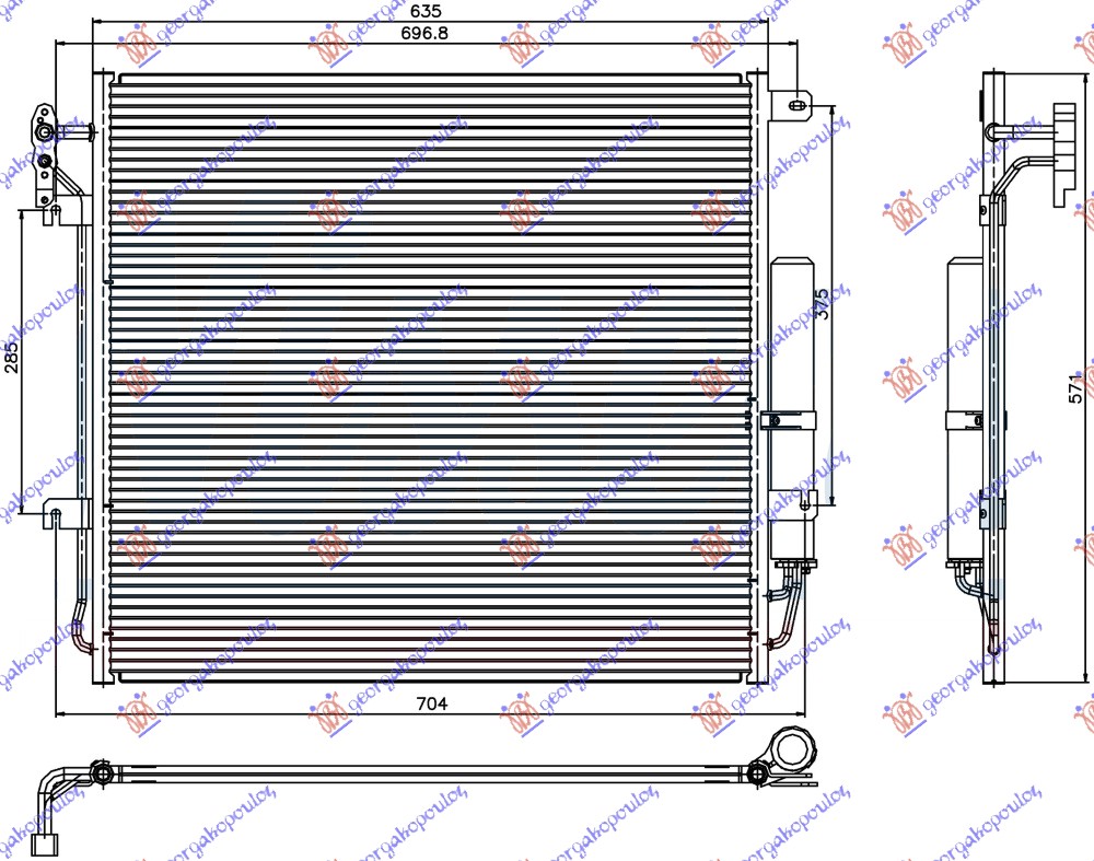 HLADNJAK KLIME 4.0 V6/4.4 V8 BENZIN (635x571x16)