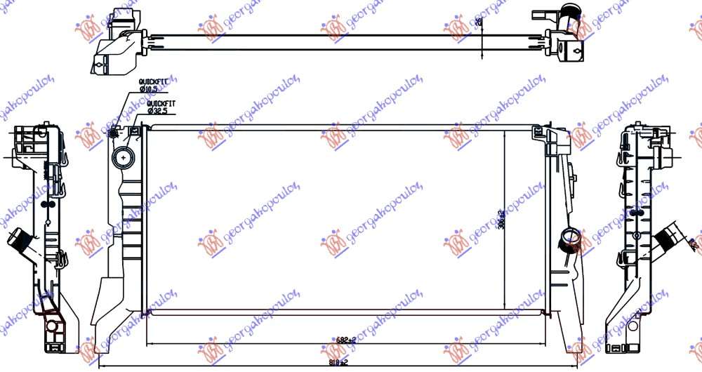 HLADNJAK MOTORA ZA SVE MODELE DIZEL (AUTO) (680x320x26)