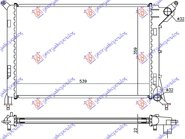 HLADNJAK MOTORA 1.4/1.6i16V (-AC) (54x36)