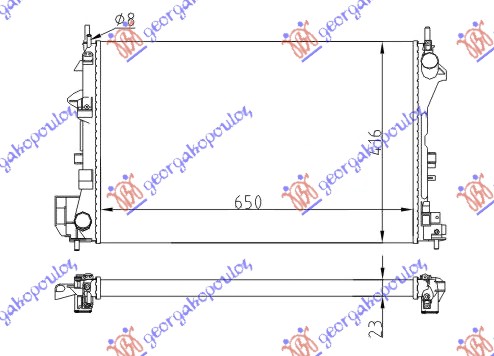 HLADNJAK MOTORA 1.6- 18I 16V (65x40 .5)Z 16XE-Z 18X