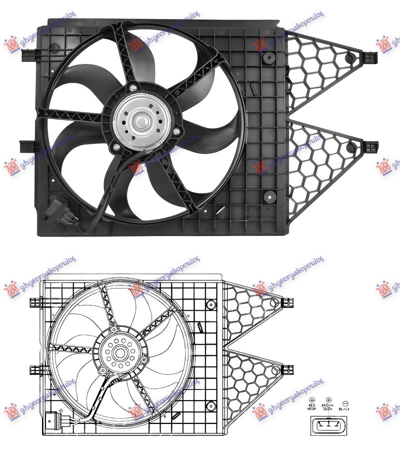 VENTILATOR KOMPLET 1.2/1.4/1.6 BENZIN - 1.6/1.9 DIZEL