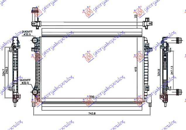 HLADNJAK MOTORA 1.6i 16V (65x41.5x2.3)