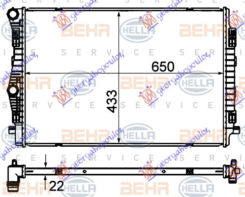 HLADNJAK MOTORA 1.4 TFSi BENZIN - 2.0 TDi DIZEL (650x445) (MAHLE BEHR)