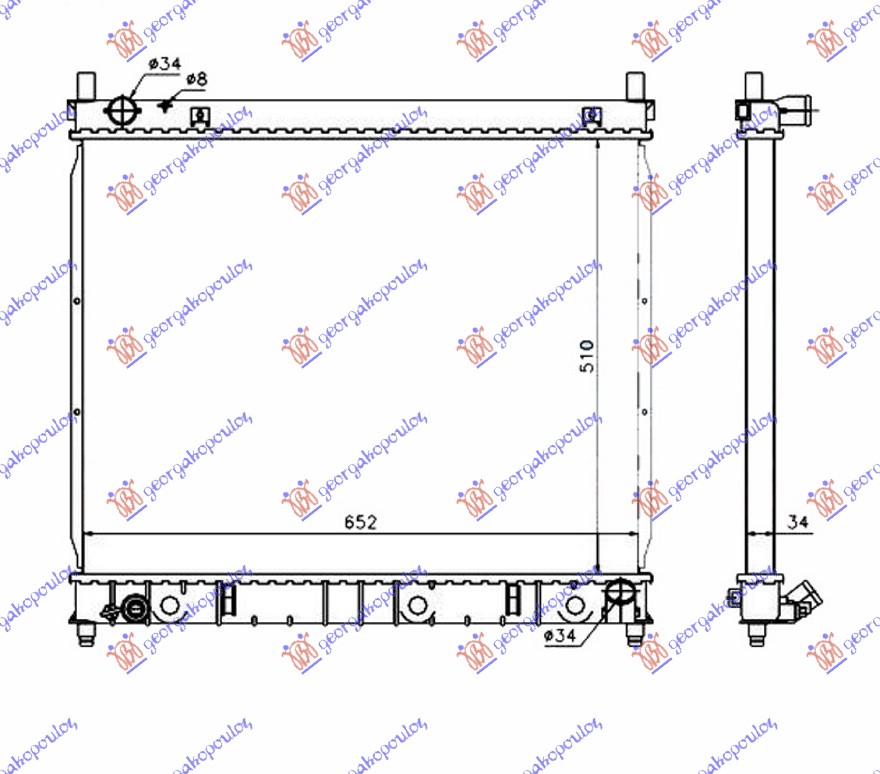 HLADNJAK MOTORA 2.9 TD DIZEL (MAN) (510x660x26)