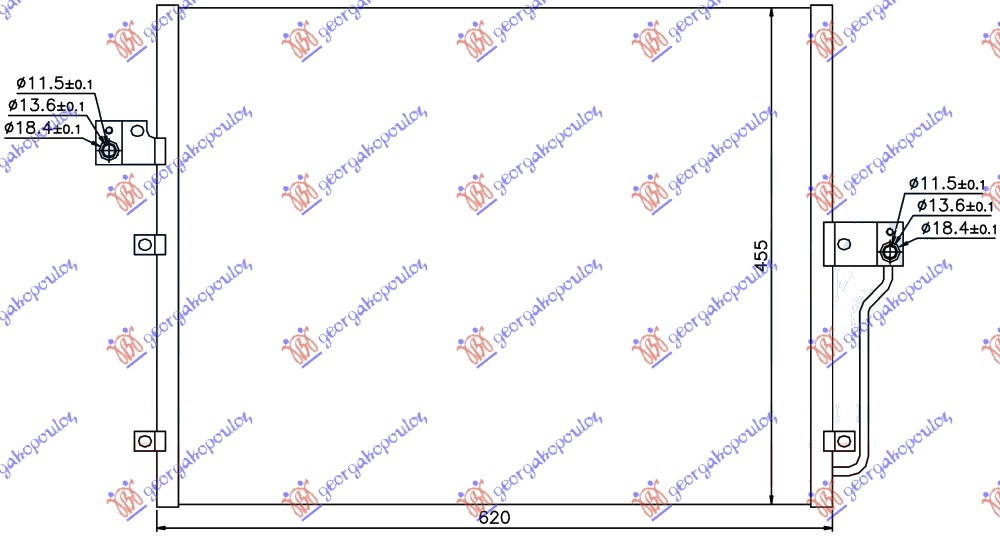 HLADNJAK KLIME 2.0 Xdi DIZEL (620x455x16)