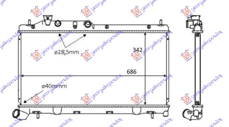 HLADNJAK MOTORA 2.0/2.5i 16V (AUTO) (34x68.5x16)