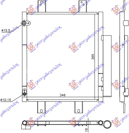 HLADNJAK KLIME 1.0i12V/1.3 16V (33x36.8)