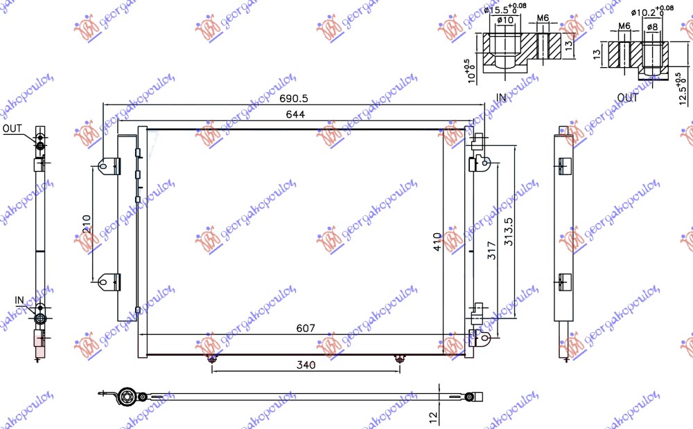 HLADNJAK KLIME 1.6 DDiS DIZEL (600x410x12) BEZ START-STOP SISTEMA