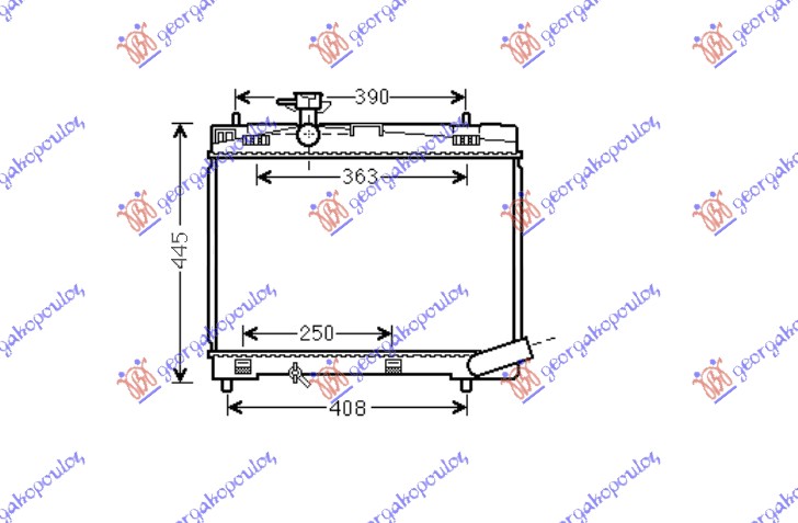 HLADNJAK MOTORA BENZIN 1.33VVT-I (73/74KW) (350x480) 09-11