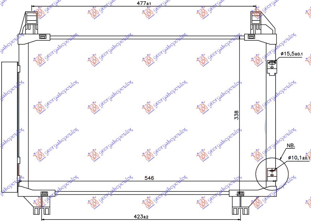 HLADNJAK KLIME 1.0/1.3i16v (497x320x16) JAPAN (VALEO)