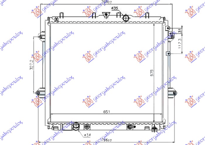 HLADNJAK MOTORA 4.0i V6 BENZIN (AUTO) (570x650x26)