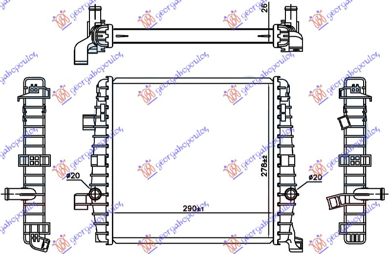 HLADNJAK MOTORA DODATNI 3.0 TSI HIBRID (AUTO) (29x27.8x2.6)